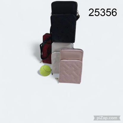 Imagen de PORTA CELULAR BORDADO C/3 CIERRES HUESO/NEGRO/BORDO/ROSA 10.25